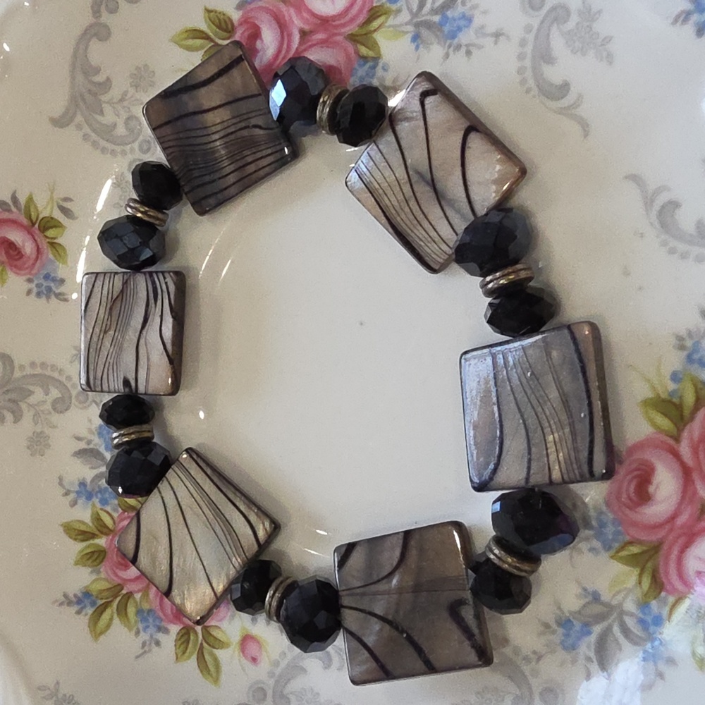Plunder Black and Gray Geometric Bracelet